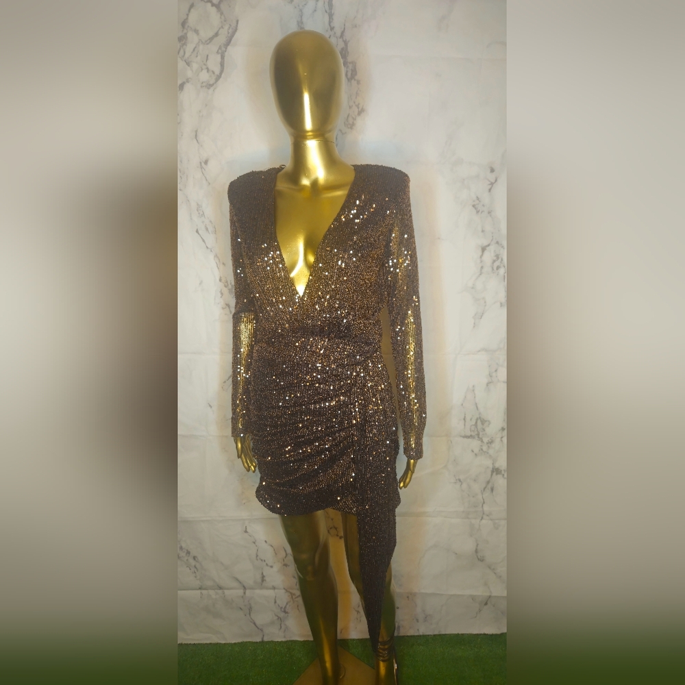 Sequins Mini Dress Size S Chocolate Brown Fashion Nova